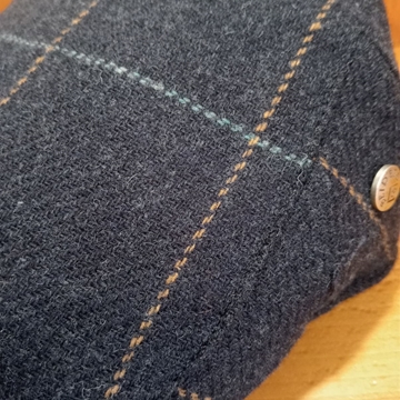 Visera BEIRETS de lana cuadros azul marino raya celeste y beige - Imagen 2