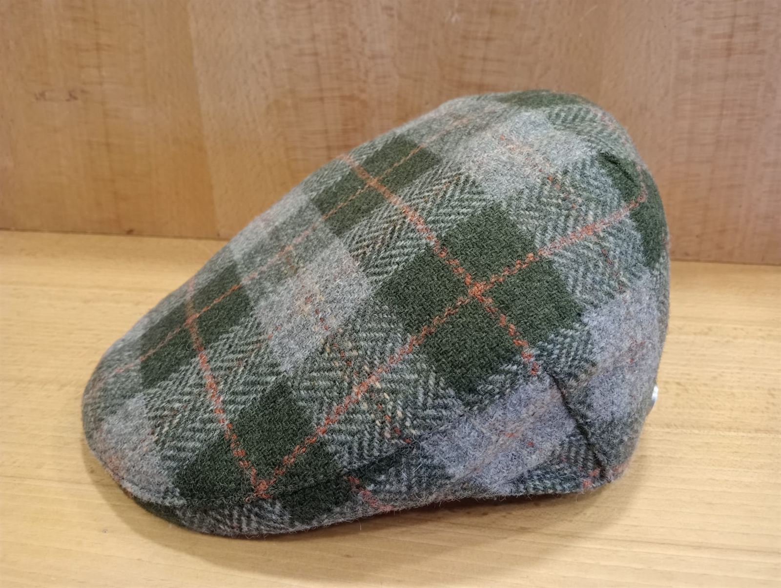 Visera BEIRETS de lana cuadros verde/camel/caldero - Imagen 1