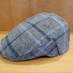 Visera BEIRETS de lana gris cuadros azul marino/celeste/rosa - Imagen 1