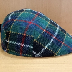 Visera BEIRETS de lana HARRIS TWEED, tartán verde - Imagen 1