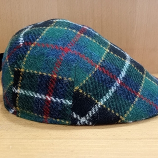 Visera BEIRETS de lana HARRIS TWEED, tartán verde - Imagen 1
