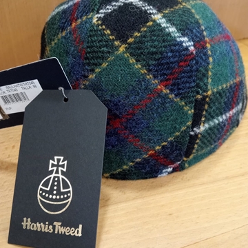 Visera BEIRETS de lana HARRIS TWEED, tartán verde - Imagen 2