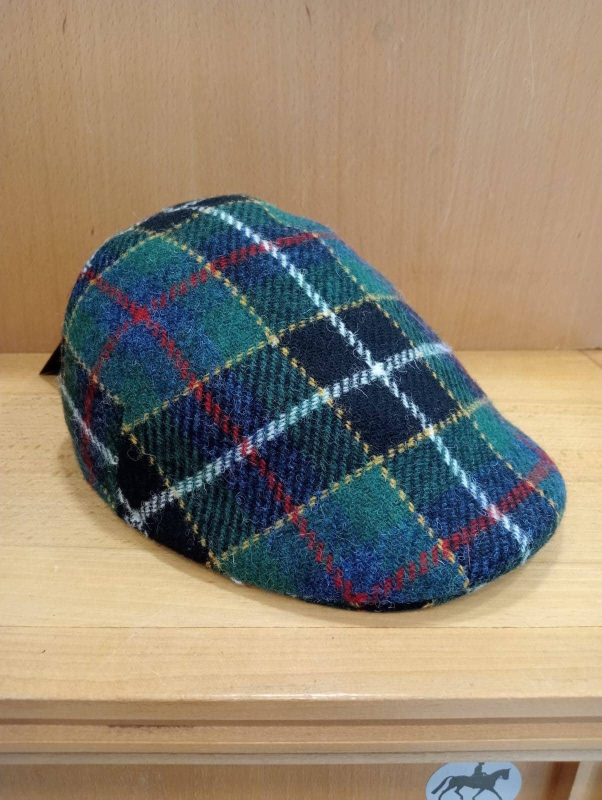 Visera BEIRETS de lana HARRIS TWEED, tartán verde - Imagen 4