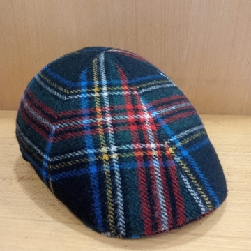 Visera BEIRETS de lana, tartán negro clásico - Imagen 1
