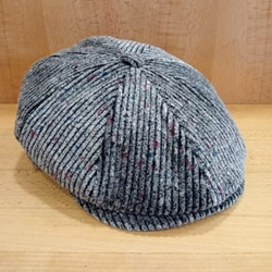 Visera BEIRETS de pana tono gris con motitas granates y azules - Imagen 1